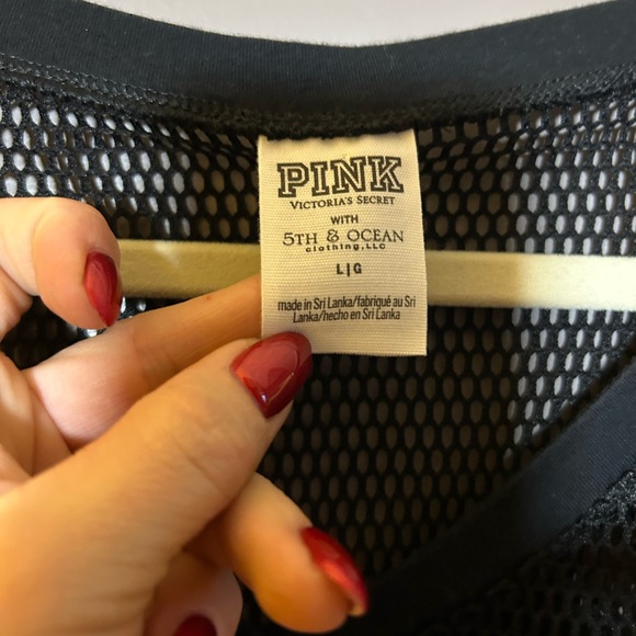 PINK Victoria's Secret Black and Orange Clemson Crop Top - Picture 4 of 7